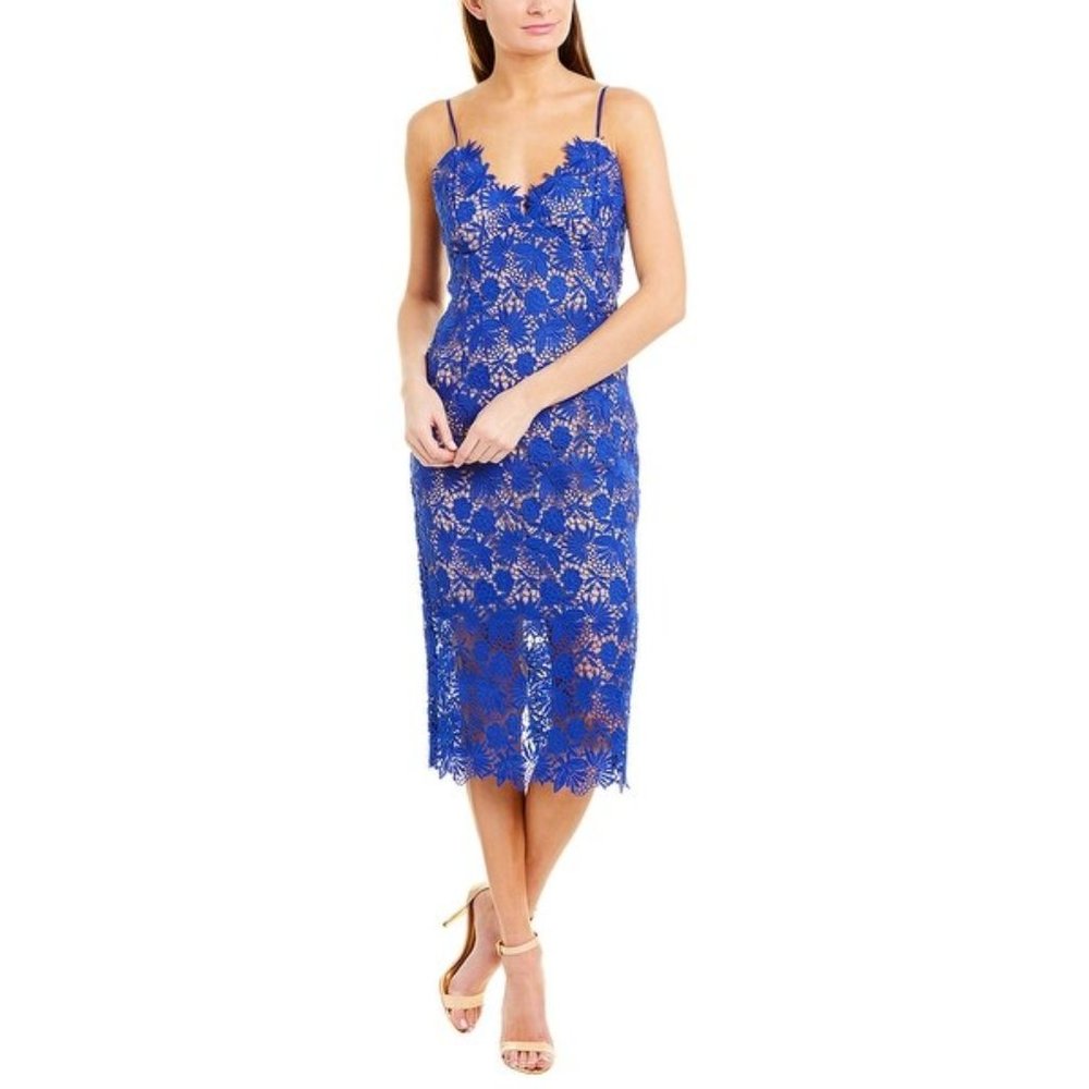 Bardot Royal Blue Lace Midi Dress